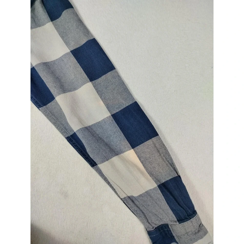 Urban Pipeline Flannel Shirt Mens Medium Blue Plaid Cabincore Distressed Skater
